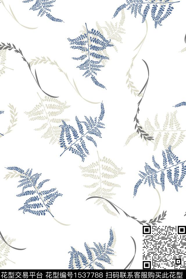 叶子清爽女装数码印花华亿平台下载（图片编号: 1537788） - 瓦栏（Walan）