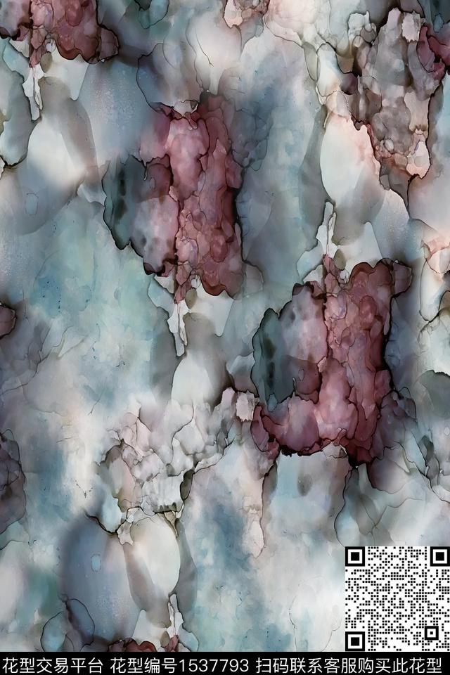 肌理抽象数码印花华亿平台下载（图片编号: 1537793） - 瓦栏（Walan）