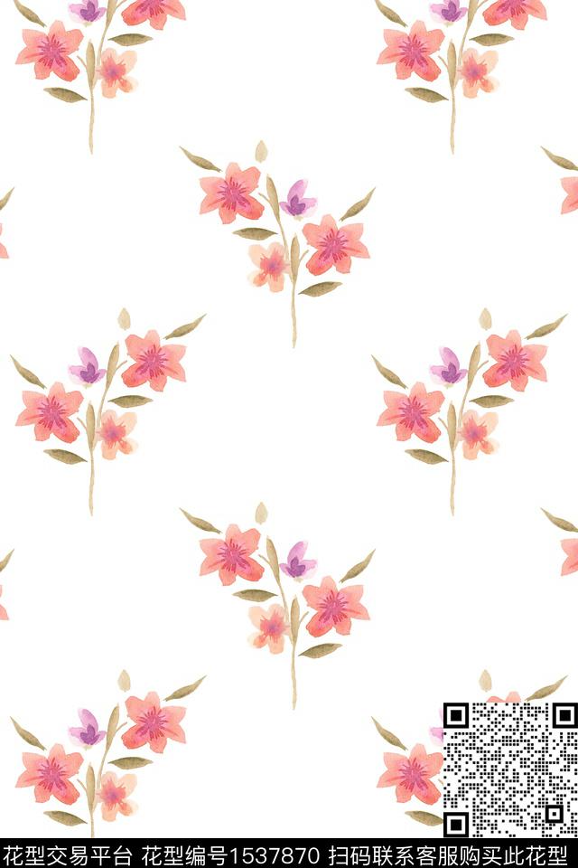 女装花卉水彩数码印花华亿平台下载（图片编号: 1537870） - 瓦栏（Walan）