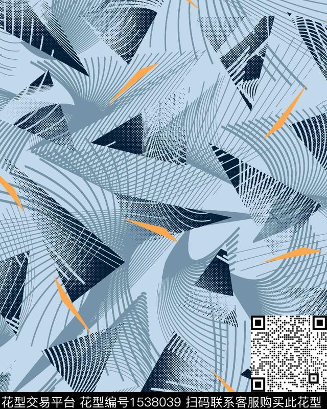 线条矢量抽象数码印花华亿平台下载（图片编号: 1538039） - 瓦栏（Walan）