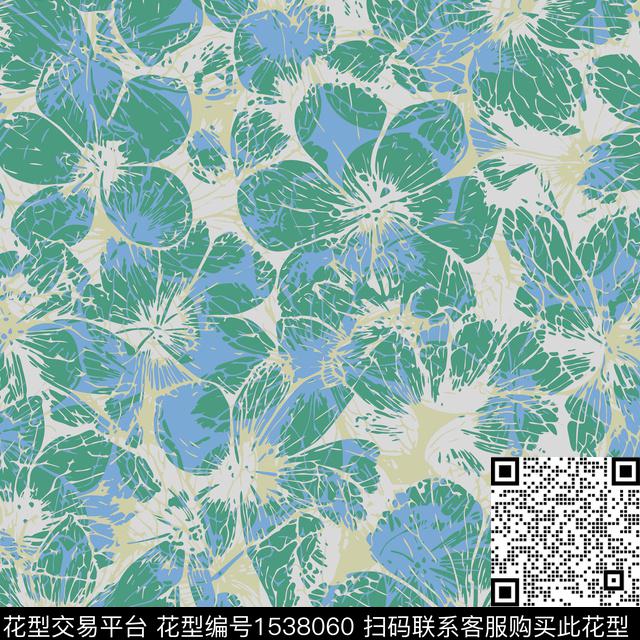 花卉满版散花floral传统印花华亿平台下载（图片编号: 1538060） - 瓦栏（Walan）