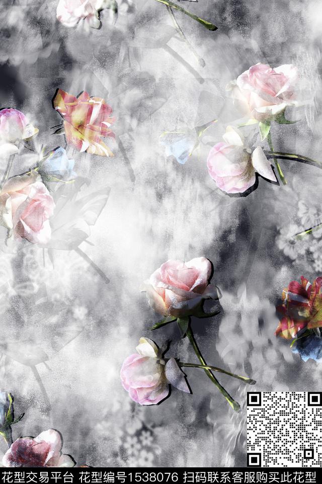 花卉肌理立体数码印花华亿平台下载（图片编号: 1538076） - 瓦栏（Walan）