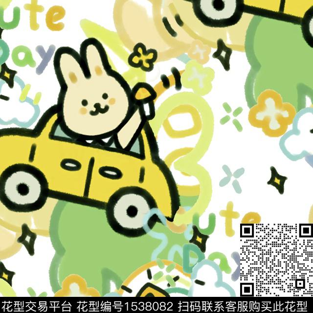 兔子趣味卡通动物数码印花华亿平台下载（图片编号: 1538082） - 瓦栏（Walan）