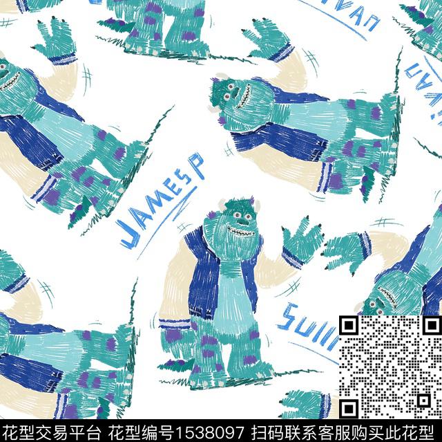 趣味卡通动物卡通数码印花华亿平台下载（图片编号: 1538097） - 瓦栏（Walan）