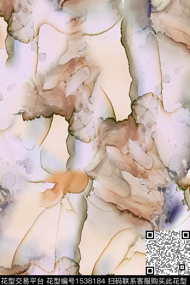 肌理抽象数码印花华亿平台下载（图片编号: 1538184） - 瓦栏（Walan）