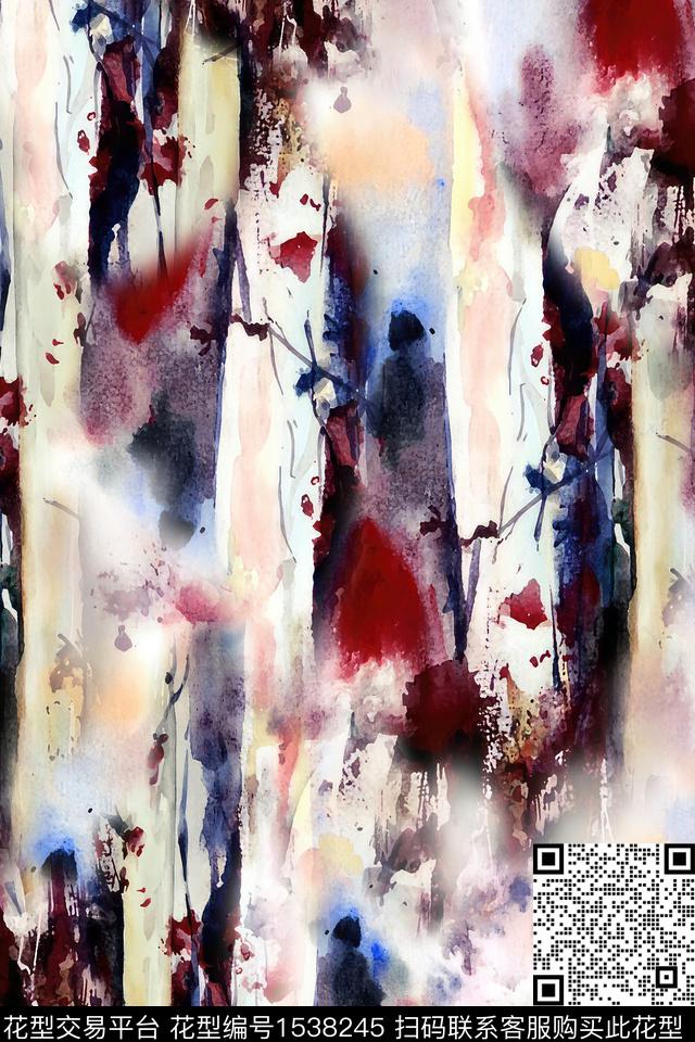 肌理抽象数码印花华亿平台下载（图片编号: 1538245） - 瓦栏（Walan）