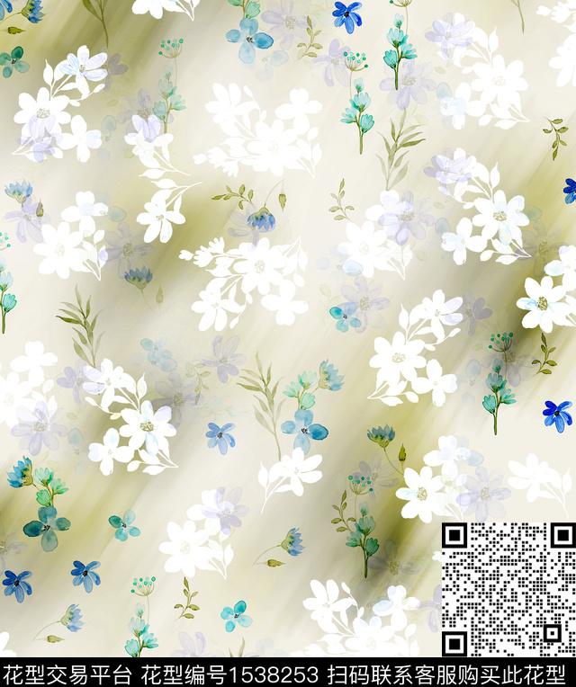 女装花卉连衣裙数码印花华亿平台下载（图片编号: 1538253） - 瓦栏（Walan）