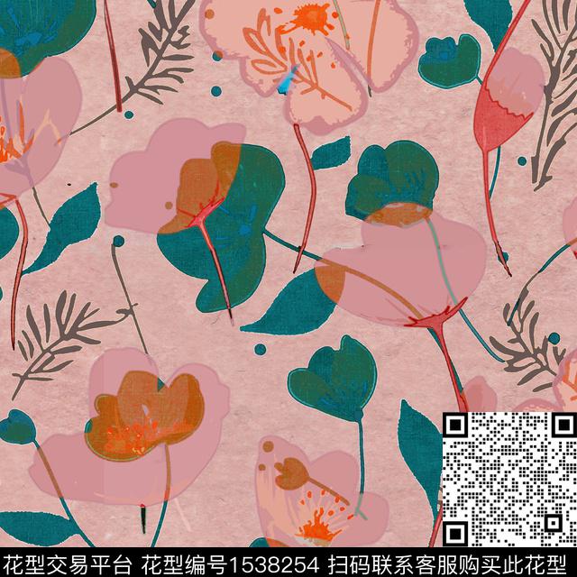 花卉floralflowers数码印花华亿平台下载（图片编号: 1538254） - 瓦栏（Walan）