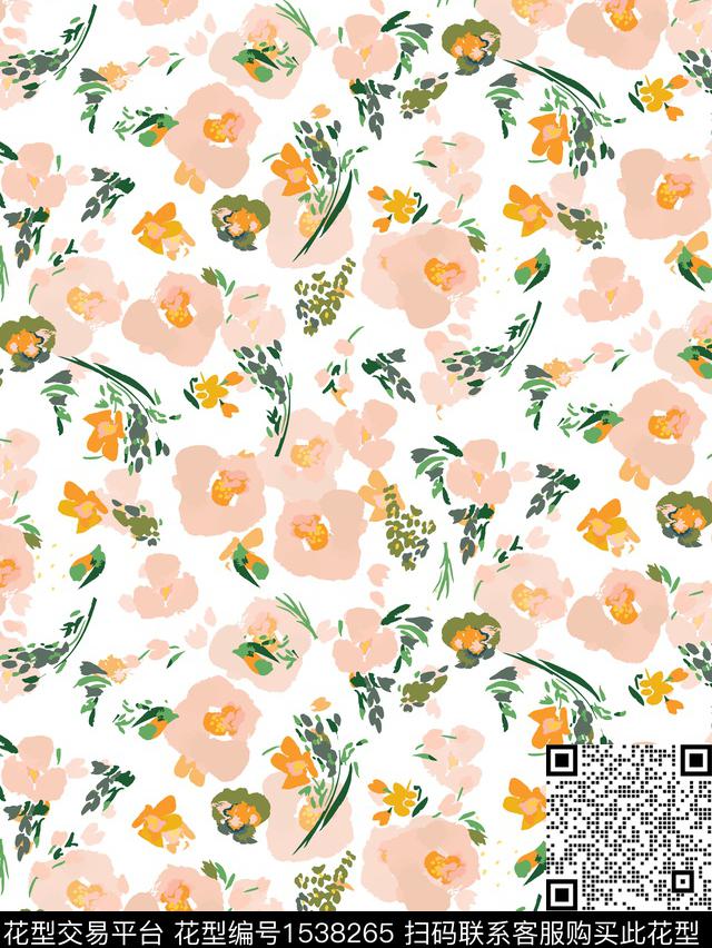 花卉年轻女性小碎花数码印花华亿平台下载（图片编号: 1538265） - 瓦栏（Walan）