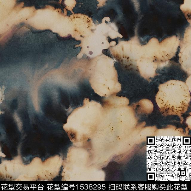 抽象手绘男装满版花数码印花华亿平台下载（图片编号: 1538295） - 瓦栏（Walan）