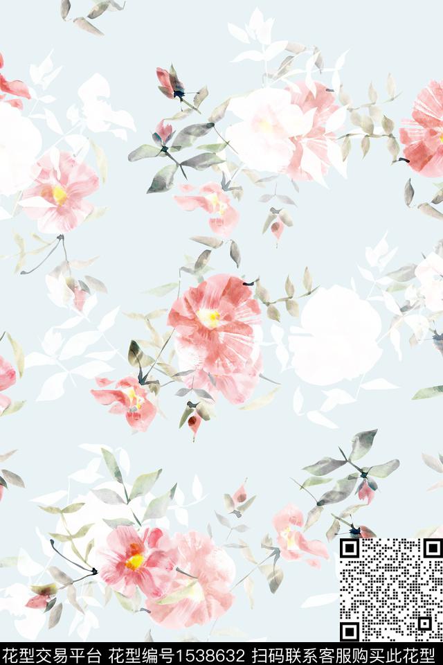 花卉年轻女装春夏华亿平台数码印花华亿平台下载（图片编号: 1538632） - 瓦栏（Walan）