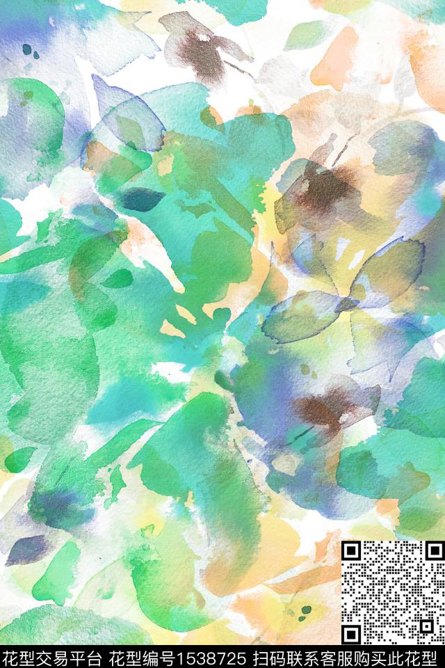 水彩肌理抽象数码印花华亿平台下载（图片编号: 1538725） - 瓦栏（Walan）