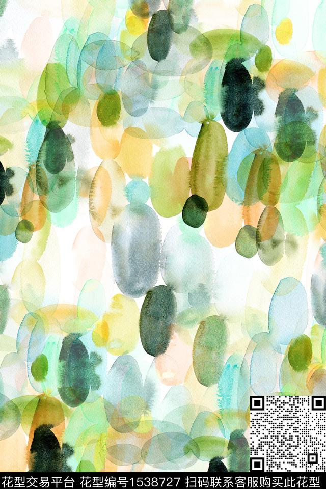 肌理抽象水彩数码印花华亿平台下载（图片编号: 1538727） - 瓦栏（Walan）