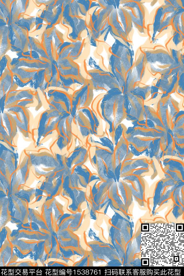 朦胧花卉满版散花抽象花卉数码印花华亿平台下载（图片编号: 1538761） - 瓦栏（Walan）