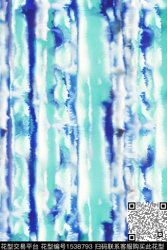 抽象条纹扎染华亿平台数码印花华亿平台下载（图片编号: 1538793） - 瓦栏（Walan）