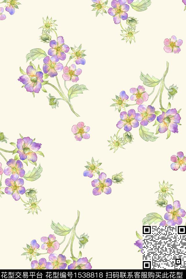 花卉绿植树叶女装数码印花华亿平台下载（图片编号: 1538818） - 瓦栏（Walan）