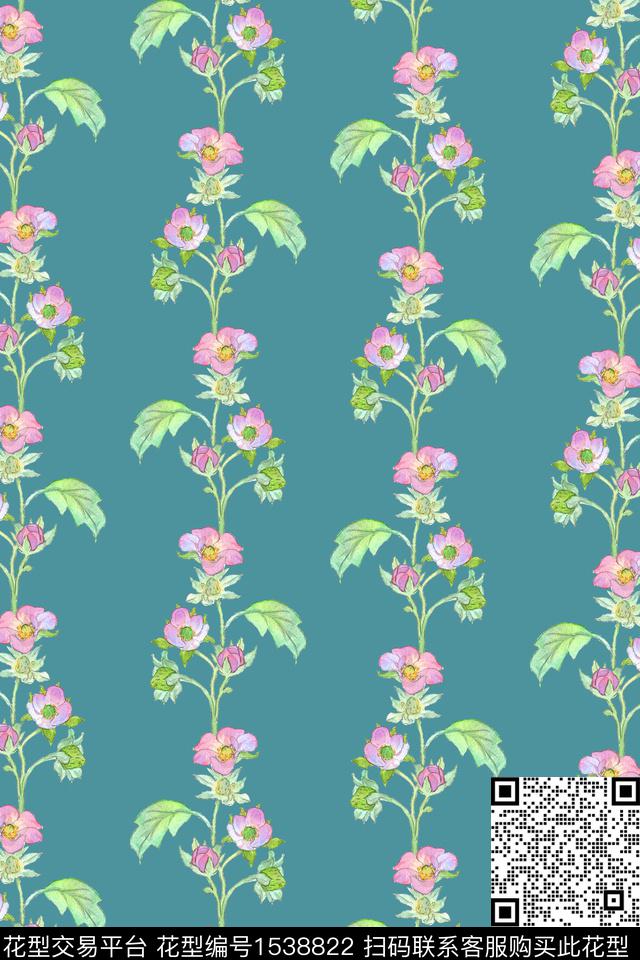 花卉绿植树叶女装数码印花华亿平台下载（图片编号: 1538822） - 瓦栏（Walan）