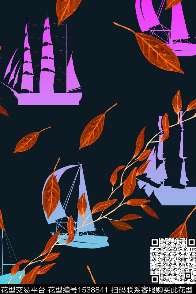 叶子船数码华亿平台数码印花华亿平台下载（图片编号: 1538841） - 瓦栏（Walan）