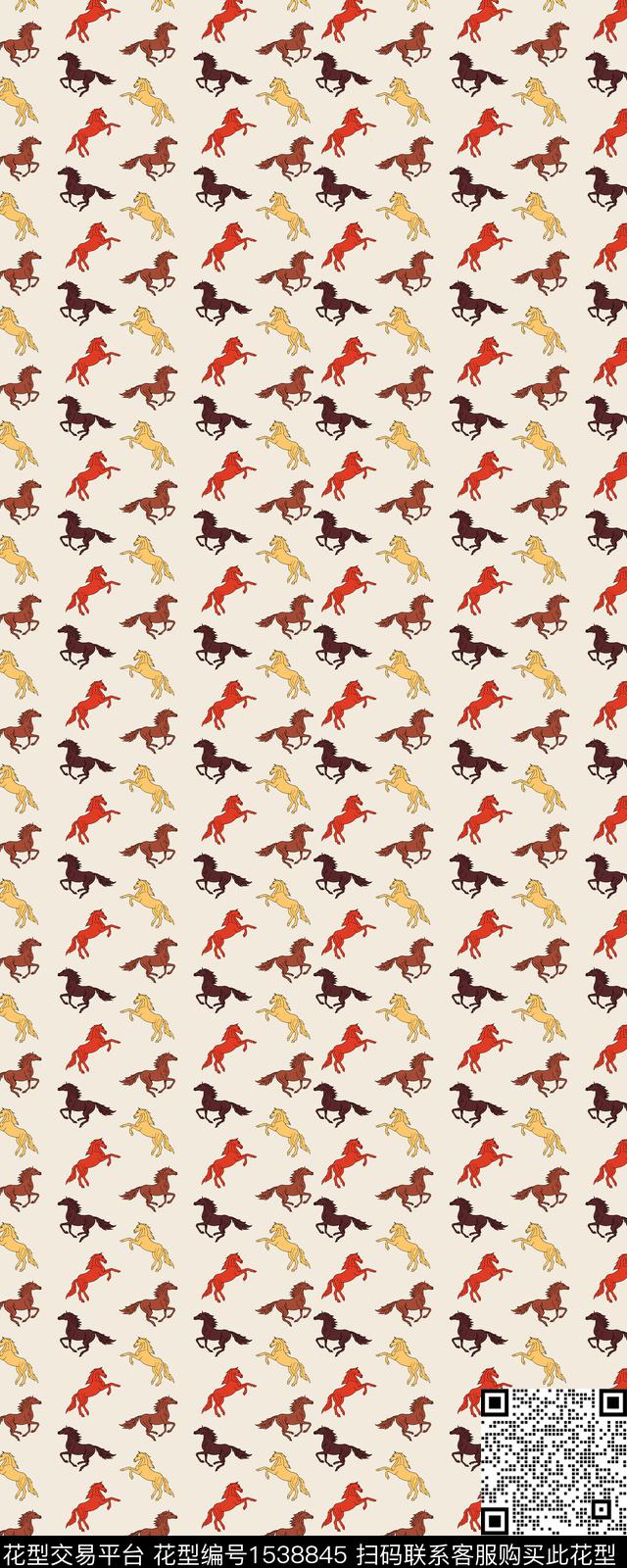 动物马传统印花华亿平台下载（图片编号: 1538845） - 瓦栏（Walan）