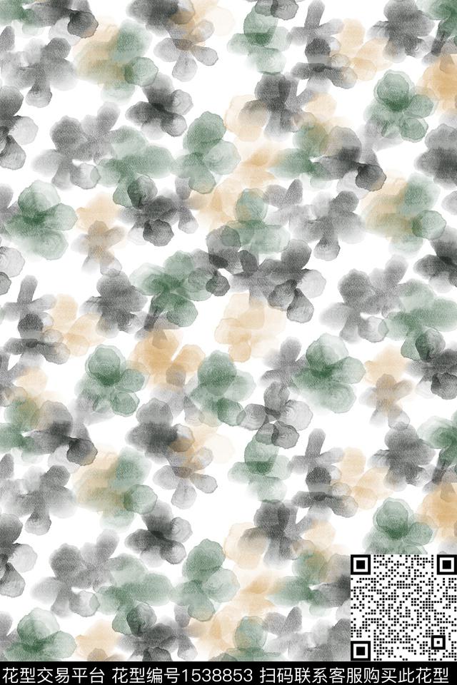 满版散花小碎花水彩数码印花华亿平台下载（图片编号: 1538853） - 瓦栏（Walan）