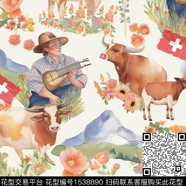 牛牧民switzerland数码印花华亿平台下载（图片编号: 1538890） - 瓦栏（Walan）