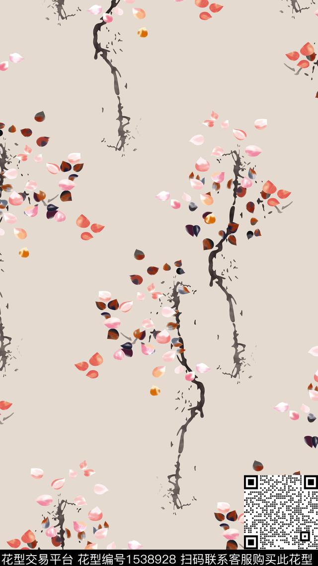 花卉女装连衣裙数码印花华亿平台下载（图片编号: 1538928） - 瓦栏（Walan）