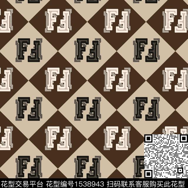 趣味几何字母数码印花华亿平台下载（图片编号: 1538943） - 瓦栏（Walan）