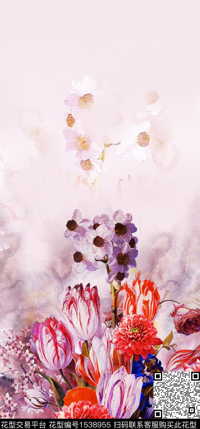 花卉定位花数码华亿平台数码印花华亿平台下载（图片编号: 1538955） - 瓦栏（Walan）