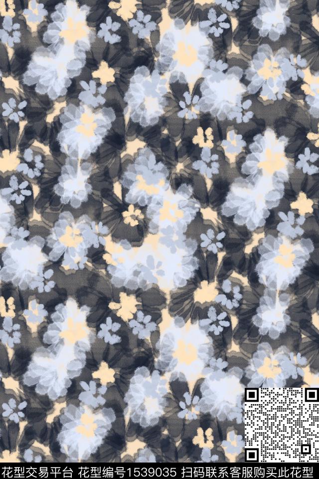 小碎花水彩笔触数码印花华亿平台下载（图片编号: 1539035） - 瓦栏（Walan）