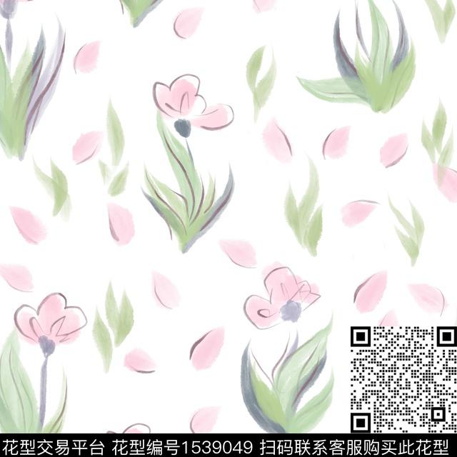 花卉水彩花卉手绘花卉传统印花华亿平台下载（图片编号: 1539049） - 瓦栏（Walan）