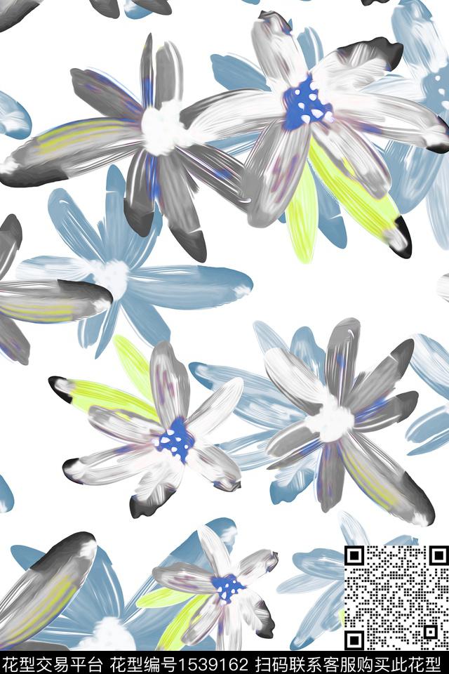 花卉抽象花卉春夏华亿平台数码印花华亿平台下载（图片编号: 1539162） - 瓦栏（Walan）