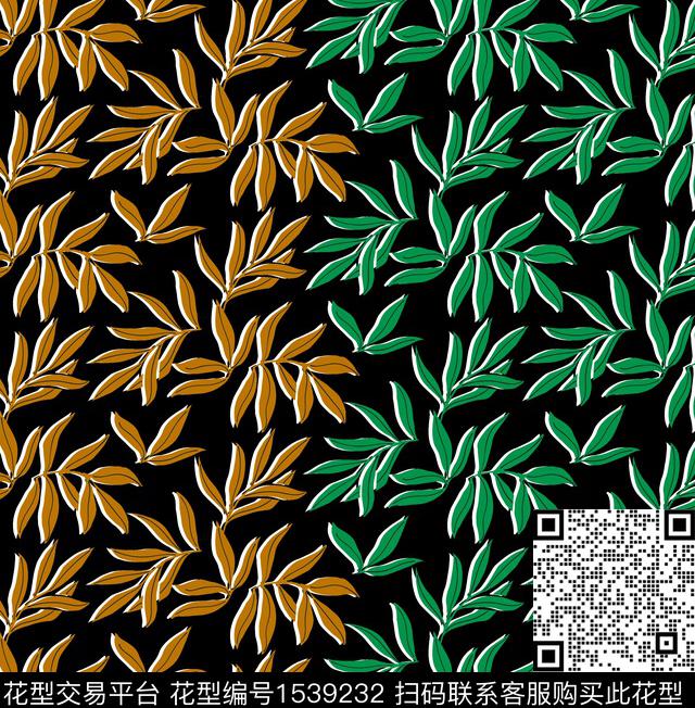 春夏华亿平台绿植树叶数码印花华亿平台下载（图片编号: 1539232） - 瓦栏（Walan）