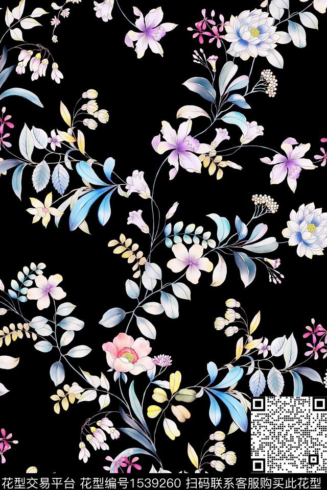水彩花卉春夏华亿平台小碎花数码印花华亿平台下载（图片编号: 1539260） - 瓦栏（Walan）