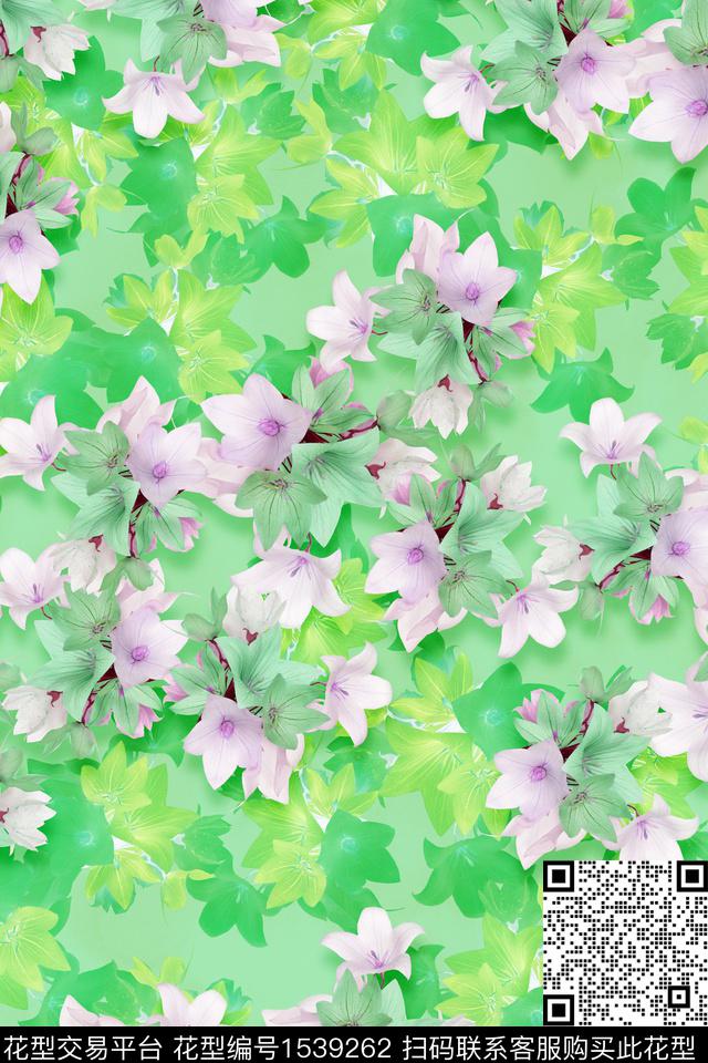 水彩花卉春夏华亿平台小碎花数码印花华亿平台下载（图片编号: 1539262） - 瓦栏（Walan）