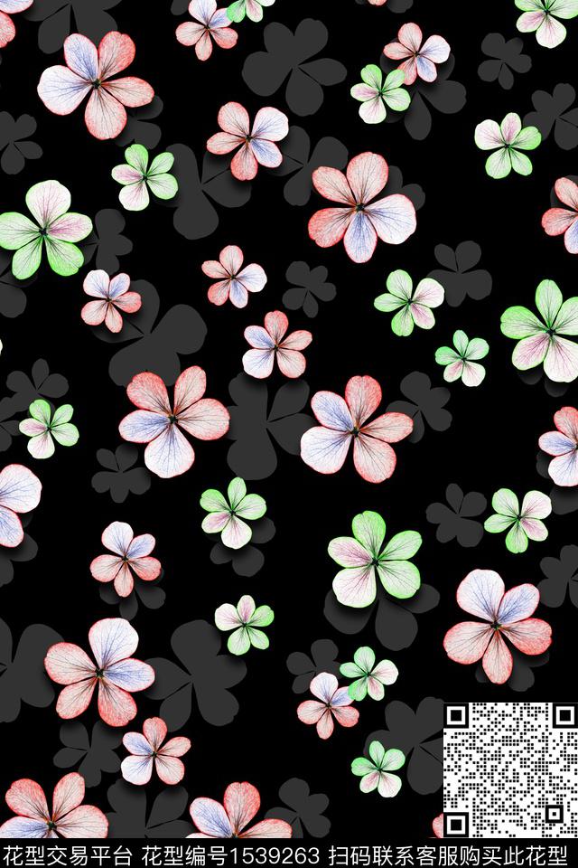 小碎花春夏华亿平台手绘花卉数码印花华亿平台下载（图片编号: 1539263） - 瓦栏（Walan）