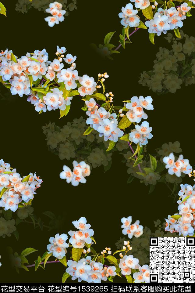 水彩花卉春夏华亿平台小碎花数码印花华亿平台下载（图片编号: 1539265） - 瓦栏（Walan）