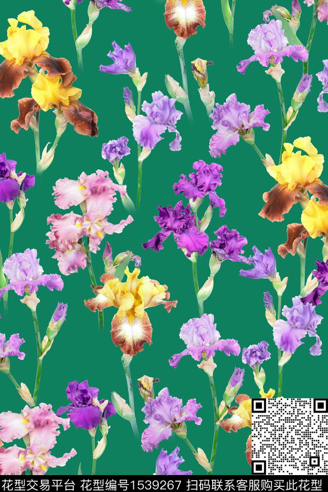 水彩花卉春夏华亿平台数码印花华亿平台下载（图片编号: 1539267） - 瓦栏（Walan）