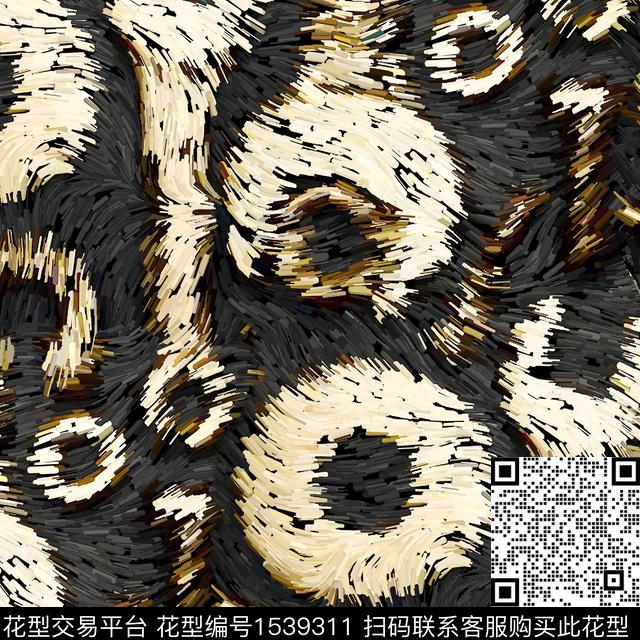 肌理油画华亿平台抽象数码印花华亿平台下载（图片编号: 1539311） - 瓦栏（Walan）