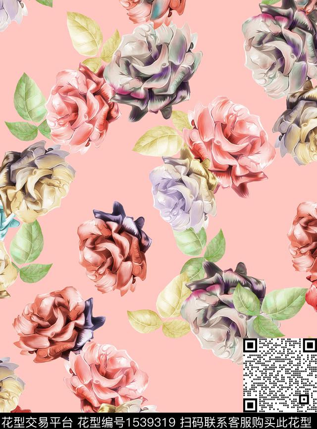 花卉漆画粉底数码印花华亿平台下载（图片编号: 1539319） - 瓦栏（Walan）