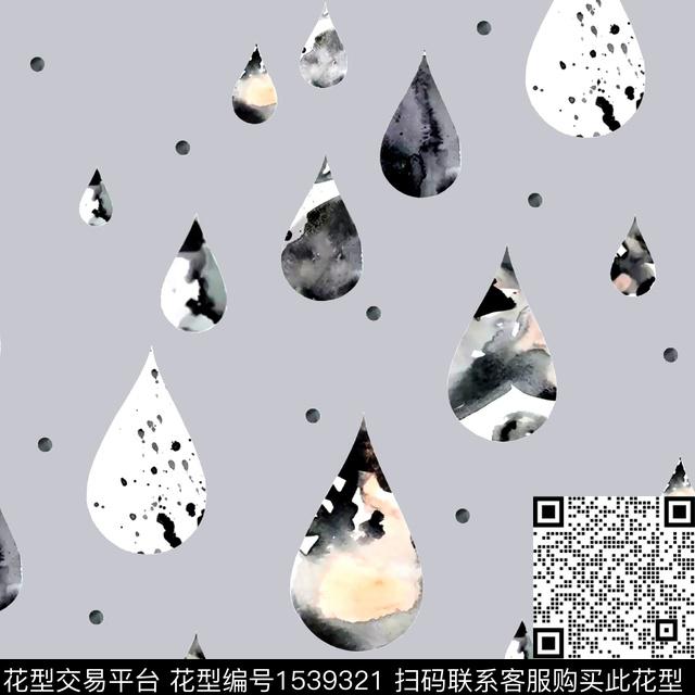 字母趣味水滴数码印花华亿平台下载（图片编号: 1539321） - 瓦栏（Walan）