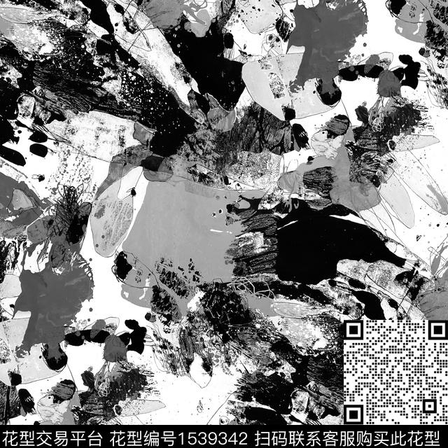 肌理油画华亿平台抽象数码印花华亿平台下载（图片编号: 1539342） - 瓦栏（Walan）