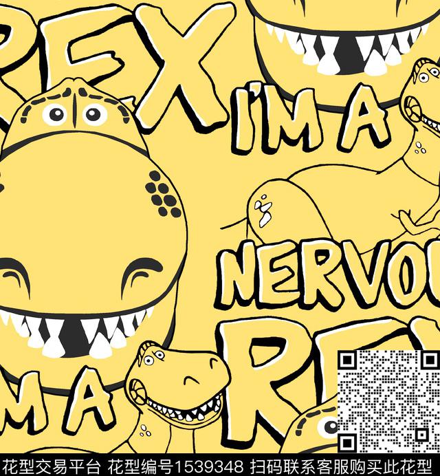 趣味恐龙搞怪传统印花华亿平台下载（图片编号: 1539348） - 瓦栏（Walan）