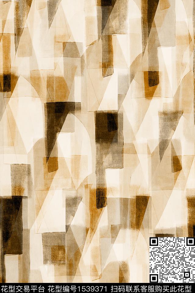 水彩抽象几何数码印花华亿平台下载（图片编号: 1539371） - 瓦栏（Walan）