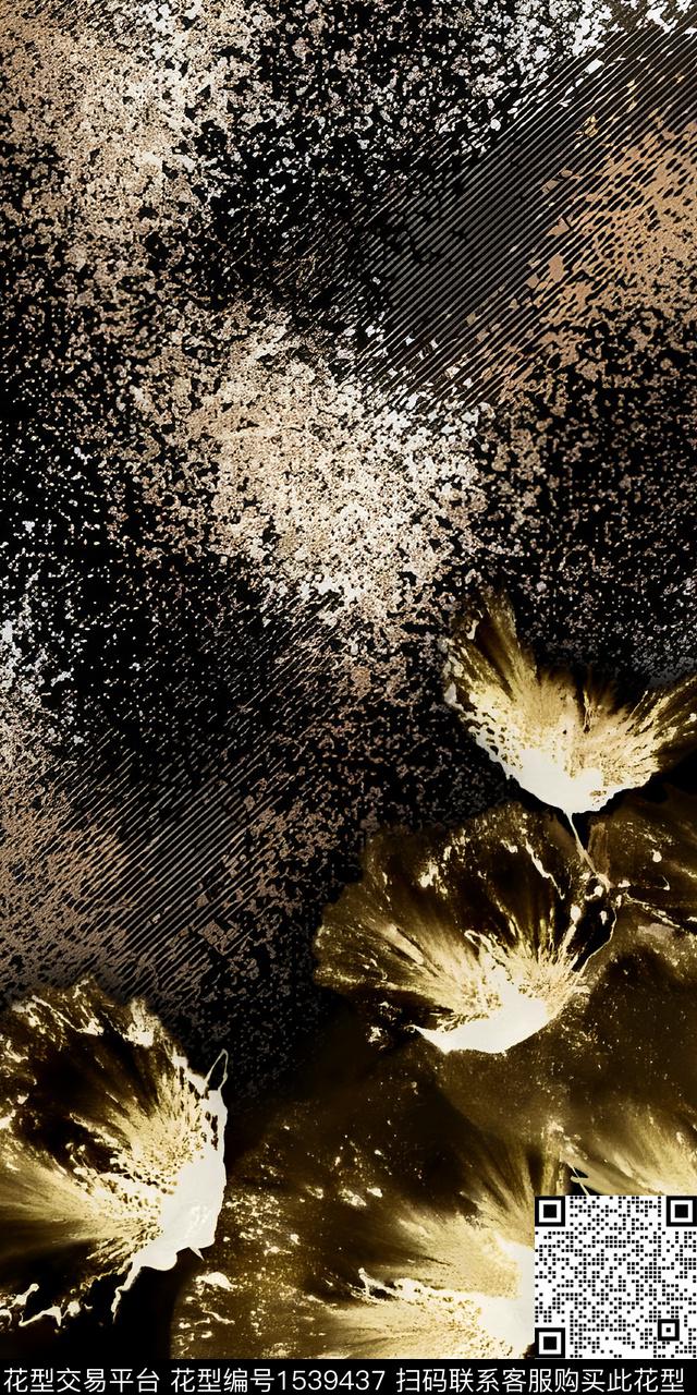 花卉抽象纹理数码印花华亿平台下载（图片编号: 1539437） - 瓦栏（Walan）