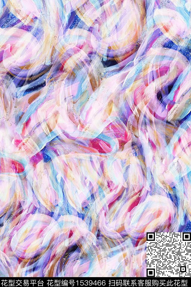 肌理女装抽象数码印花华亿平台下载（图片编号: 1539466） - 瓦栏（Walan）