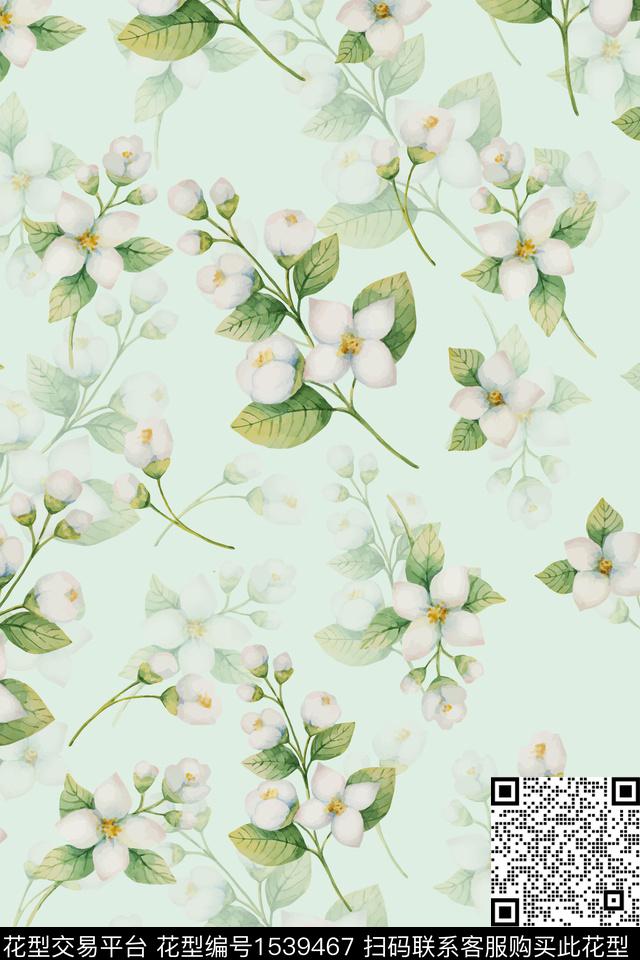 清爽花卉小碎花数码印花华亿平台下载（图片编号: 1539467） - 瓦栏（Walan）