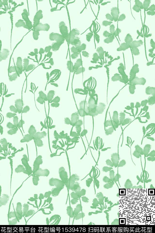 小清新小碎花水彩数码印花华亿平台下载（图片编号: 1539478） - 瓦栏（Walan）