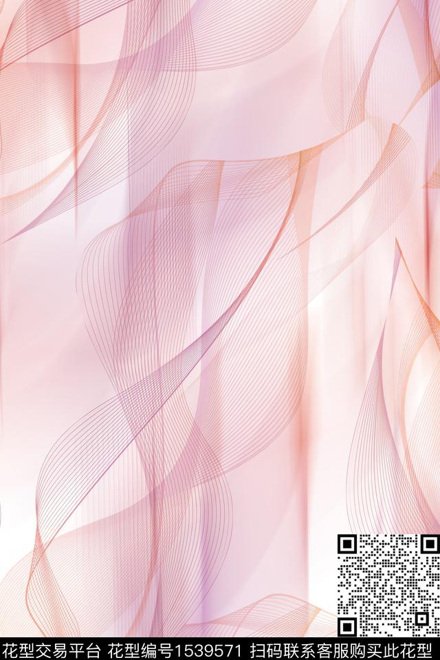 线条丝带抽象数码印花华亿平台下载（图片编号: 1539571） - 瓦栏（Walan）