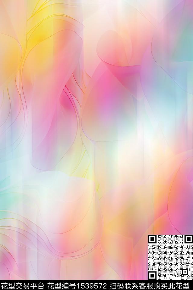 轩彩抽象春夏华亿平台数码印花华亿平台下载（图片编号: 1539572） - 瓦栏（Walan）