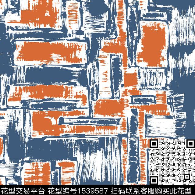 肌理几何笔触传统印花华亿平台下载（图片编号: 1539587） - 瓦栏（Walan）
